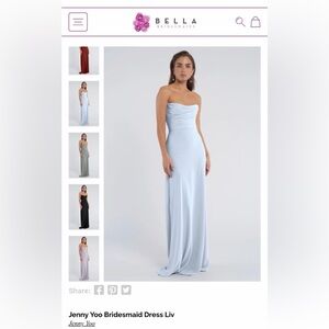 Jenny Yoo Strapless Bridesmaid Dress in Whisper Blue